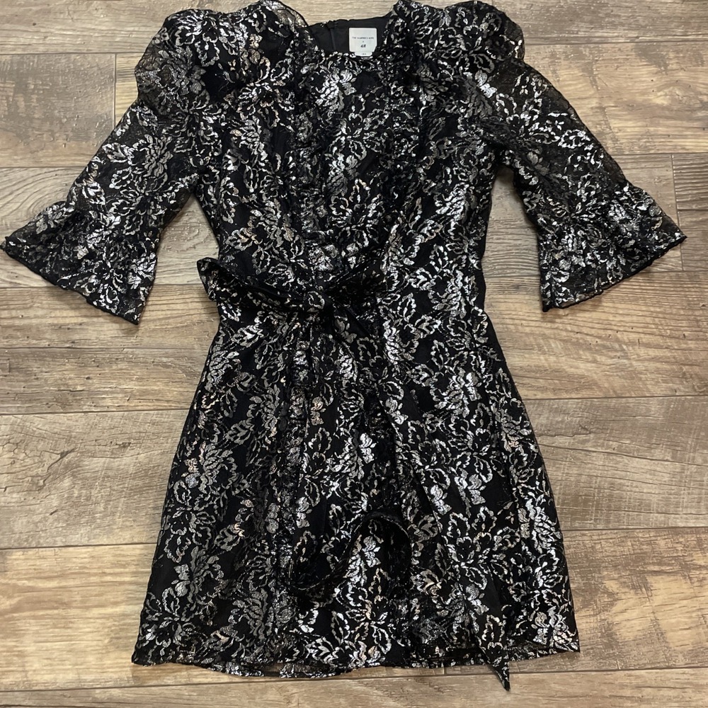 The Vampire's Wife x H&M Mystique Mini Dress Small Black Silver Lace Witchy Goth
